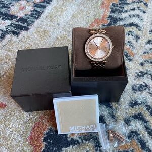 SALE Michael Kors Women's Darci Rose Gold-Tone Stainless Steel Bracelet Watch